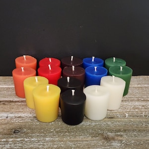 Velas votivas de cera de abejas totalmente naturales (sin aroma)