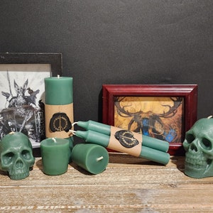 Caçada Selvagem, Vela de Cera de Abelha para Ritual do Altar de Odin Cernunnos, Natureza Indomável, Trabalho de Transe, Conexão com o Submundo, Jornada, Prosperidade
