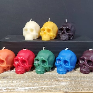 Natural Beeswax Half-Skull Candle for Altar, Ritual, and Spell Work