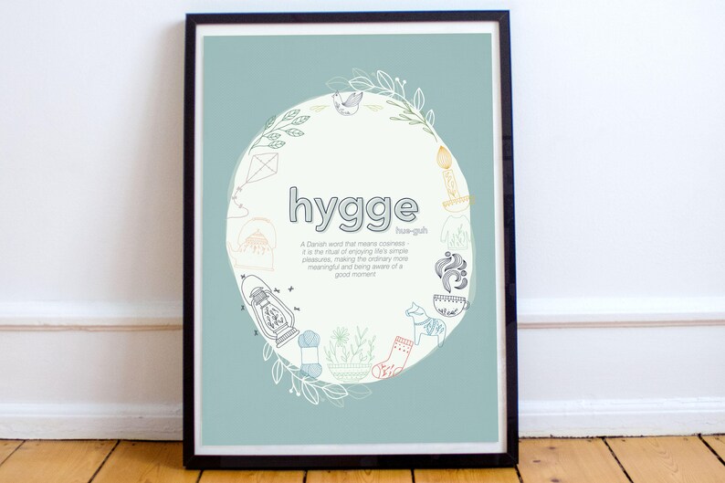 Hygge Art Print Hygge Definition Housewarming Gift Poster Etsy