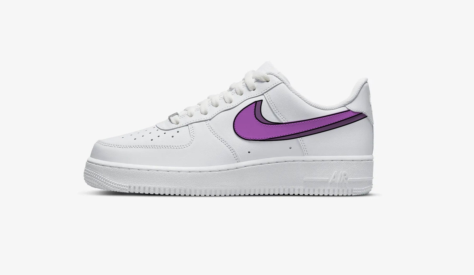 Air force ones purple swoosh on sale