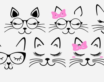 Cat SVG | Cat SVG Bundle | Cat Silhouette | Cat Cut File | Cat Clipart | Cat face svg | Cat Vector| Cat Head Svg | Kitten Svg | Kitty Svg