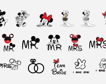 Disney Wedding SVG Bundle, Cricut & Silhouette Cut Files (Digital Download)