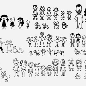 Stick family svg bundle, stick family cut files, stick family clipart, cut files for cricut silhouette, png, dxf, eps