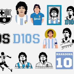Diego Maradona Svg, Rip Maradona svg, Diego Maradona Bundle svg, Maradona Silhouette, Argentina Legend svg