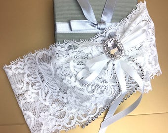 Camille da Donna Giarrettiera Abbigliamento Lusso Raso Blu Francese Knicker Pantaloncini
