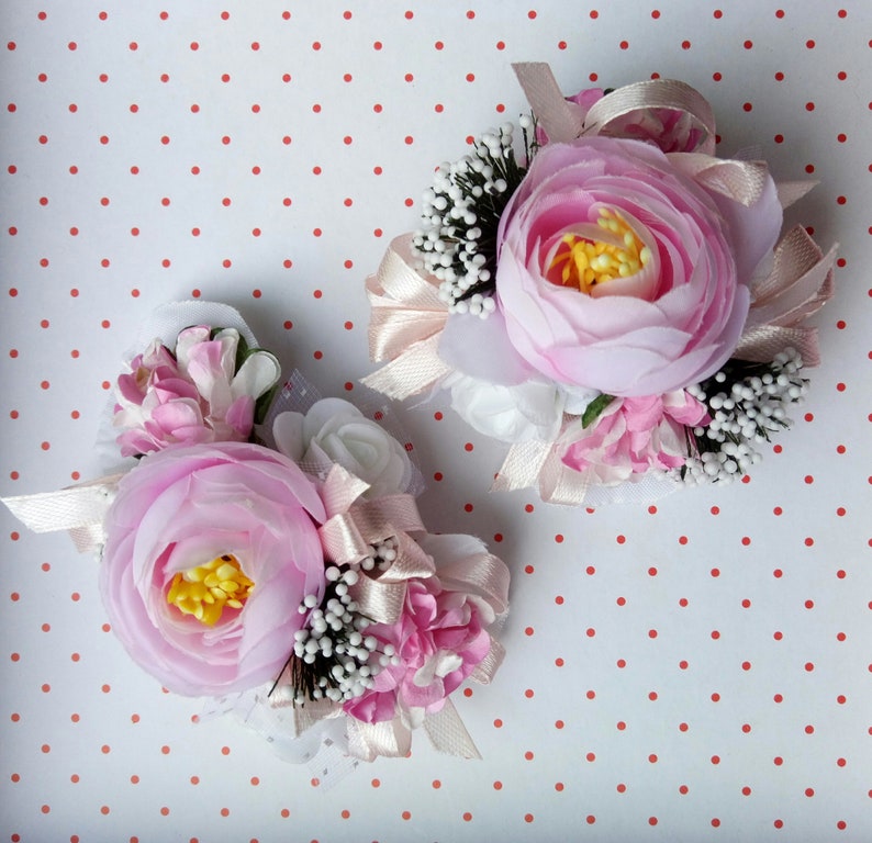 Wedding wrist corsage Pink peony 35% OFF clip hair Bri boutonniere set ! Super beauty product restock quality top!