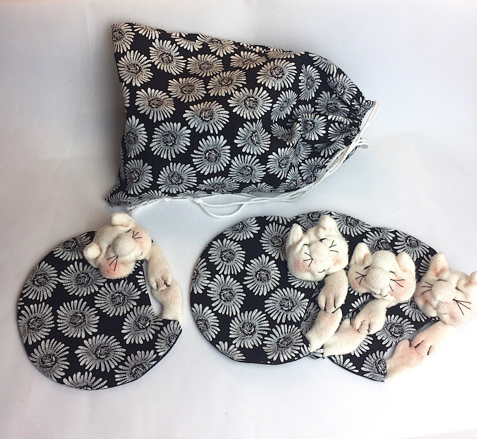 Housewarming Gift Funny cat coaster set of 4 Sleeping Cat Etsy