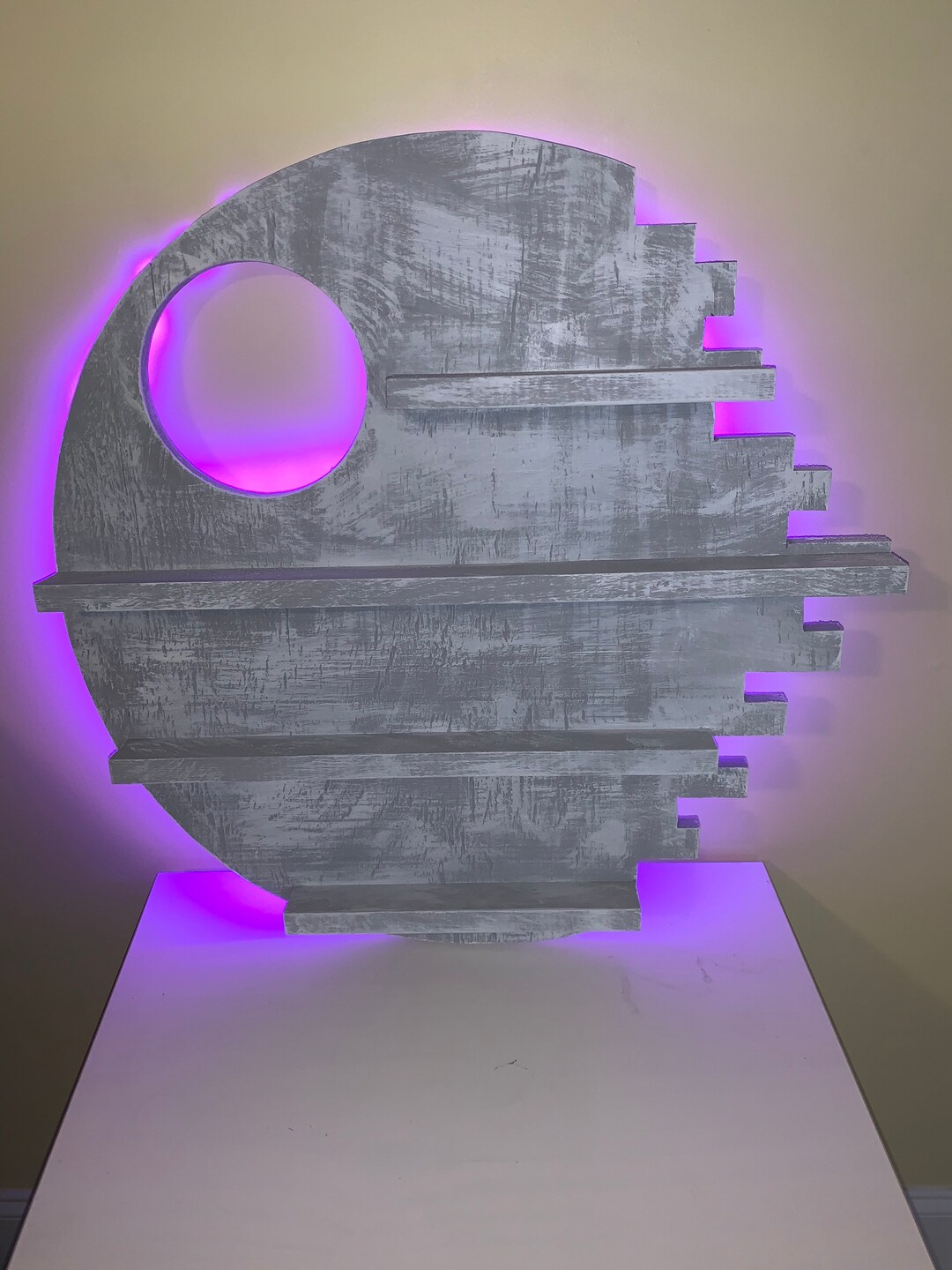 Custom Star Wars Death Star Wall Display With LED Lights for