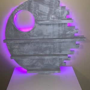 Custom Star Wars Death Star Wall Display With LED Lights for Figures and Legos