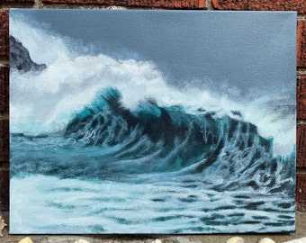 Original Ocean Wave Acrylic Painting