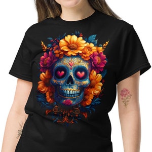 Day of the Dead T-Shirt, Sugar Skull Tee, Día de los Muertos Shirt, Graphic T-Shirt, SM-5XL