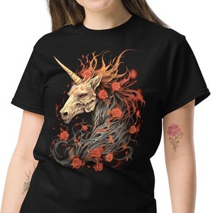 Zombie Unicorn T-Shirt, Unicorn Tee, Gothic Unicorn Shirt, Graphic T-Shirt, SM-5XL