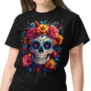 Day of the Dead T-Shirt, Sugar Skull Tee, Día de los Muertos Shirt, Graphic T-Shirt, SM-5XL