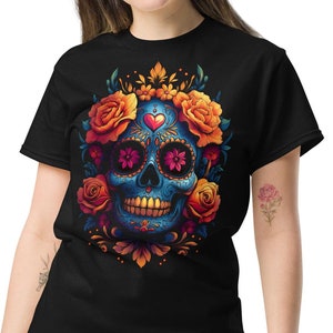 Day of the Dead T-Shirt, Sugar Skull Tee, Día de los Muertos Shirt, Graphic T-Shirt, SM-5XL