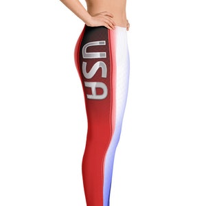 Leggings for Women, USA Flag Design, 4th of July Leggings, Custom Print Handmade