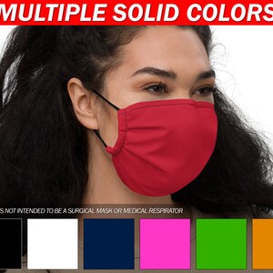 Washable Face Masks With Pocket & Nose Wire, High Quality, Solid Colors, Face Mask Face Cover