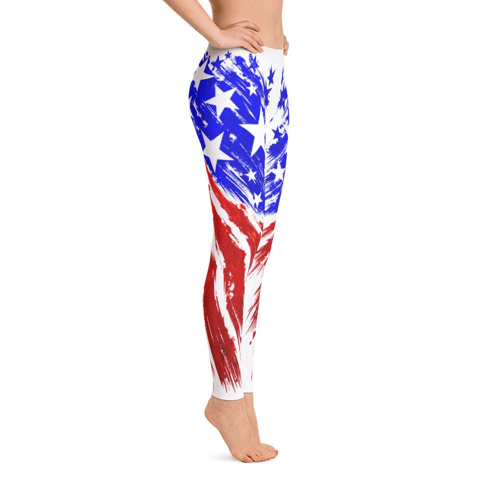 USA Snowboard Flag Leggings | Powderaddicts