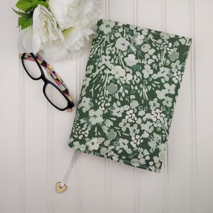 Floral Fabric Book Cover: Padded Cotton Book Sleeve Protector