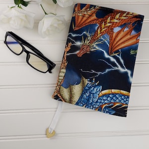 Dragon Book Cover, Fabric Book Cover, Book Sleeve, Book Protector, Padded Book Cover, Gifts For Booklover, Gifts For Him, Gifts For Her