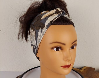 Turban Headband, Twist Headband, Yoga Headband, Stretchy Soft Headband, Wide Headband, Womens Turban Headband, Women Headwrap,Gray Headbands