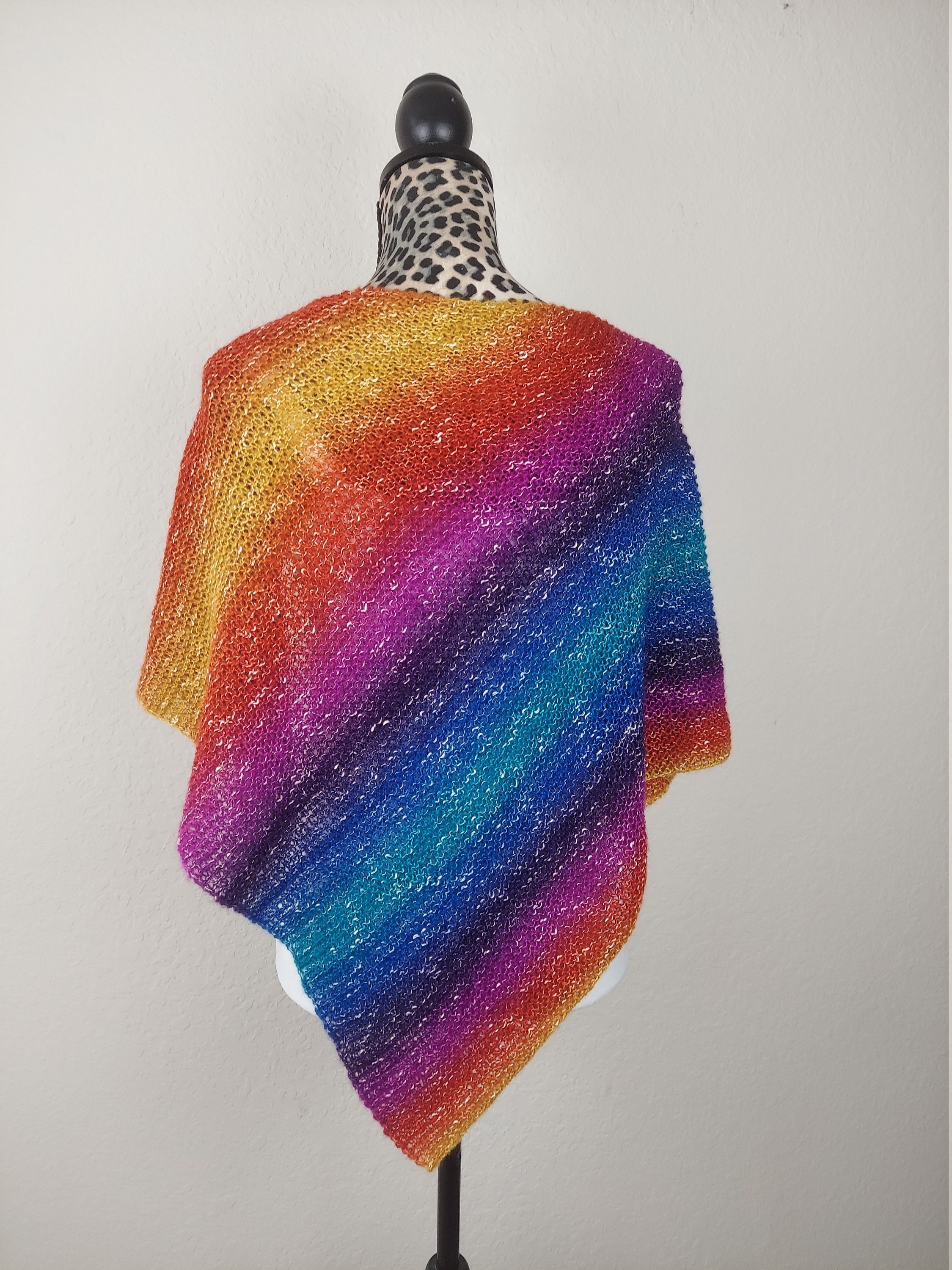 Womens Knitted Shawl Womens Knitted Wrap Rainbow Shawls and Wraps Mens
