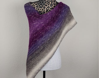 Womens Knitted Shawl Womens Knitted Wrap Purple Shawls and Wraps Knitted Shawls Womens Knit Shawls Gifts For Her Knit Womens Scarf