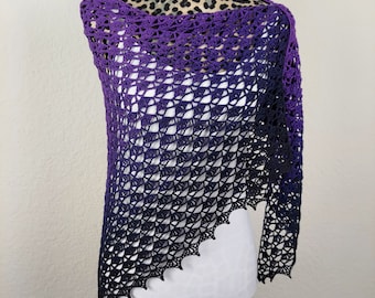 Womens Knitted Shawl Womens Knitted Wrap Purple Shawls and Wraps Crochet Shawls Knitted Shawls Womens Knit Shawls Gifts For Her Womens Scarf