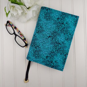 Floral Fabric Book Cover: Padded Cotton Book Sleeve with Ribbon Bookmark