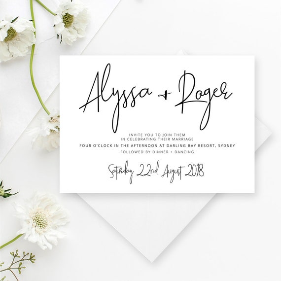 Wedding Invitation Printable Etsy