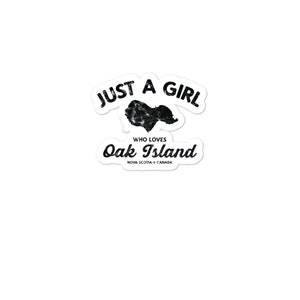 Oak Island Just A Girl Womens Vintage Treasure Map Gift Sticker - Bobby Dazzler, Templar, Metal Detector, Treasure & Pirate Gift