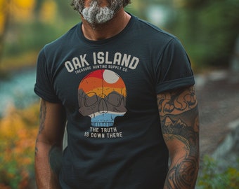 Oak Island Skull T-Shirt: Treasure Hunting Gift for History Buffs