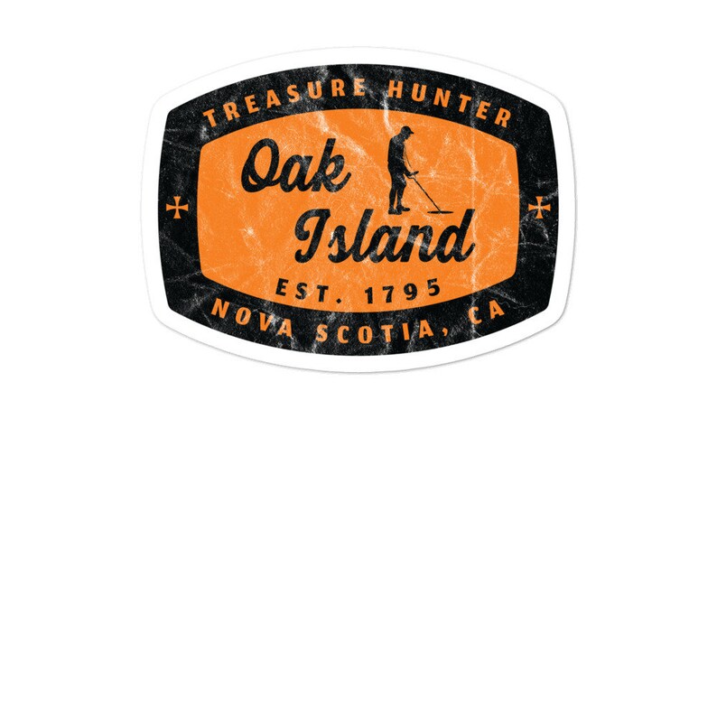 Oak Island Treasure Hunter Vintage Metal Detector Templar Cross Sticker
