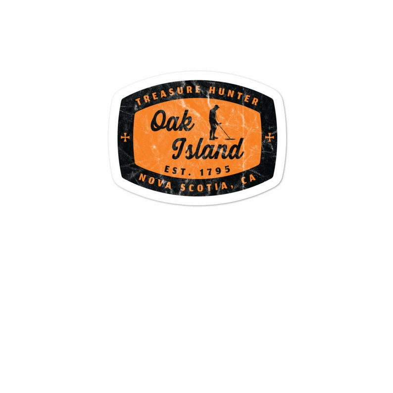 Oak Island Treasure Hunter Vintage Metal Detector Templar Cross Sticker