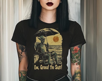 Vintage Vampire Beach T-Shirt, Funny Goth Halloween Costume