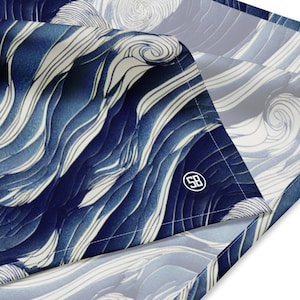 Blue Waves Abstract Pattern bandana