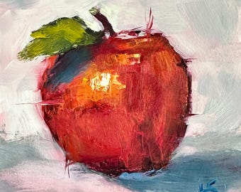 Abstract Apple Giclee Print: Impressionist Kitchen Wall Art