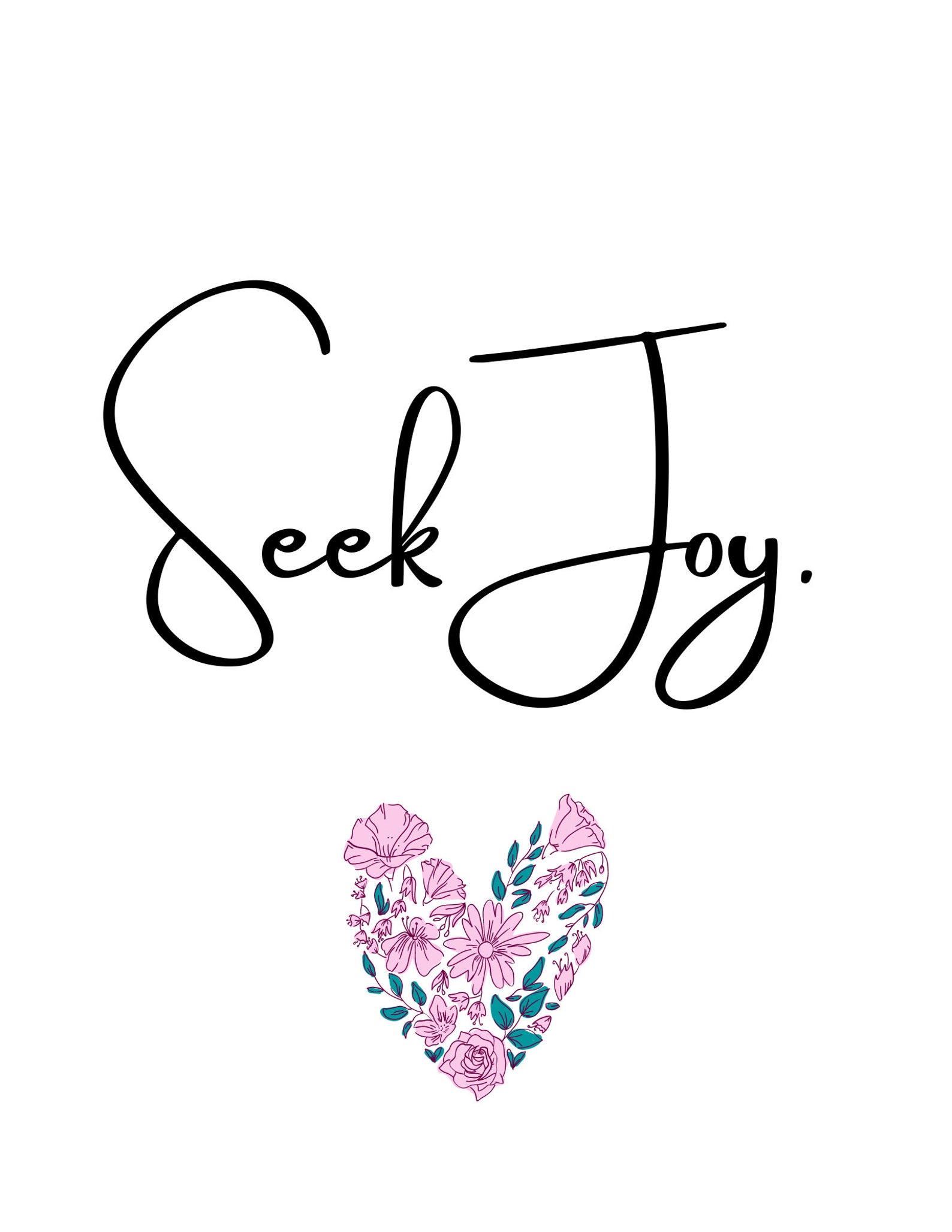Nursery Wall Print Seek Joy Floral Wall Prints Set of Three Etsy