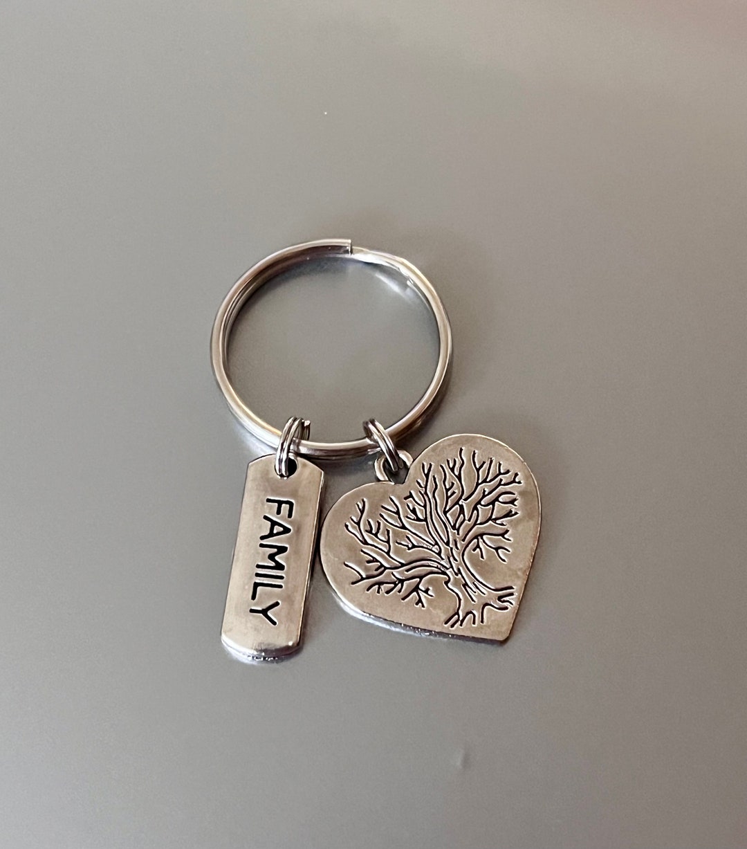 Tree of Life Key Chain With Family Charm Heart Key Chain Etsy UK