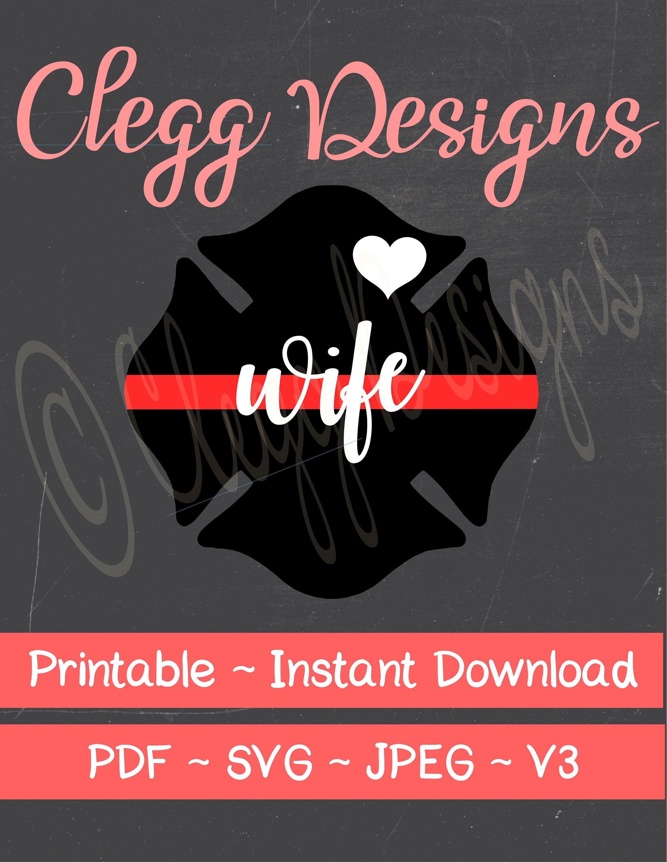 Firefighter Wife SVG Cutting File Maltese Cross Svg Cut File | Etsy