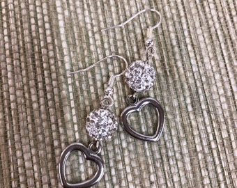 Heart earrings with Swarovski elements # 1