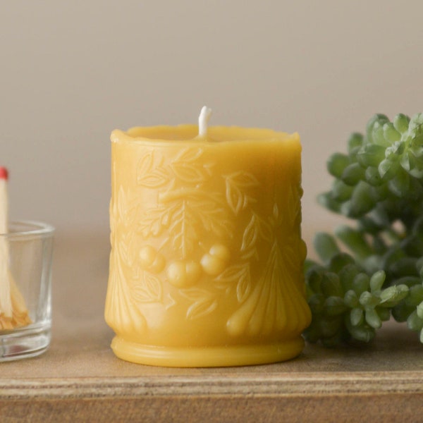 Festive Antique Style Beeswax Candles, Aesthetic