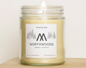 Northwoods Scented Beeswax + Coconut Oil Candles