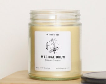 Magical Brew Scented Beeswax + Coconut Oil Candles, Fall Scent