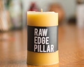 Organic Beeswax Pillar Candle - Raw Edge Pillar
