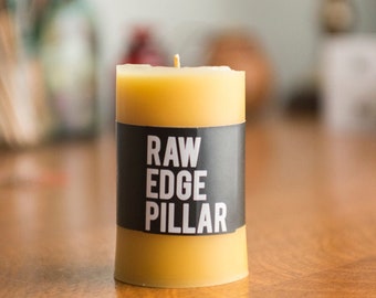 Beeswax Pillar Candles - Raw Edge Pillar