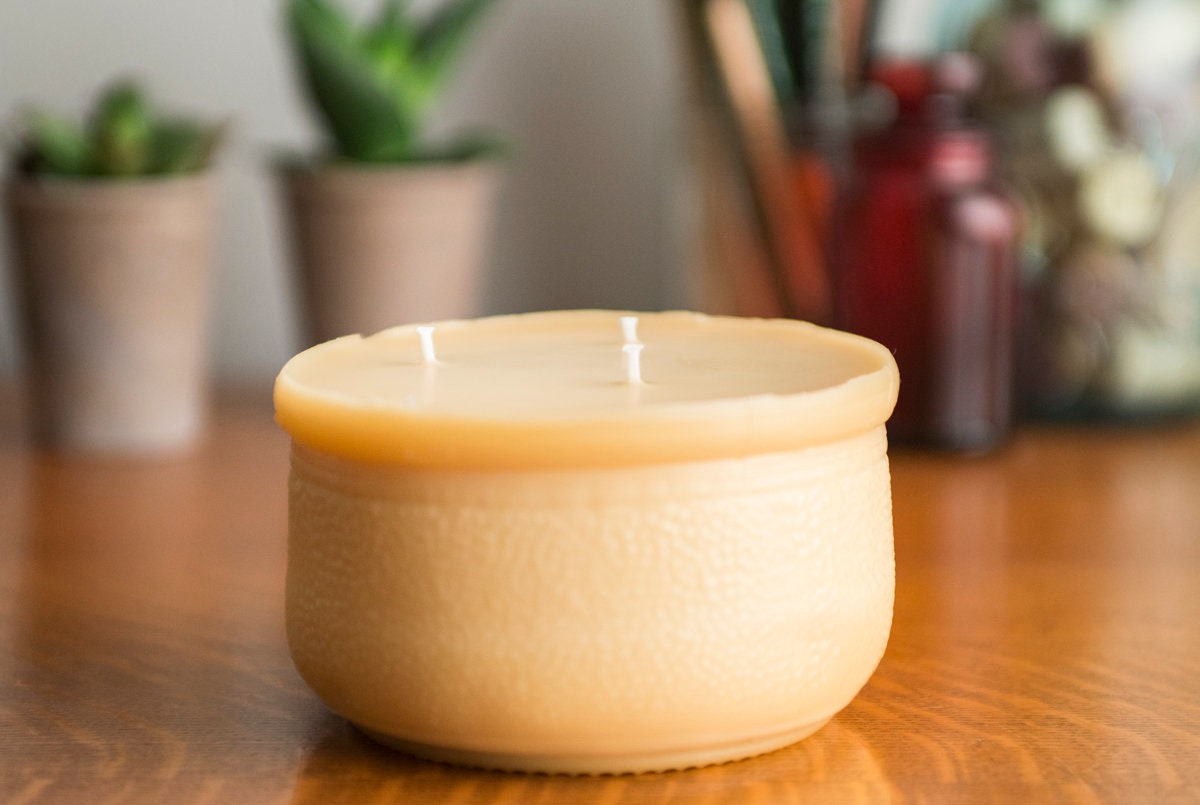 Beeswax Three Wick Candles, 1lb