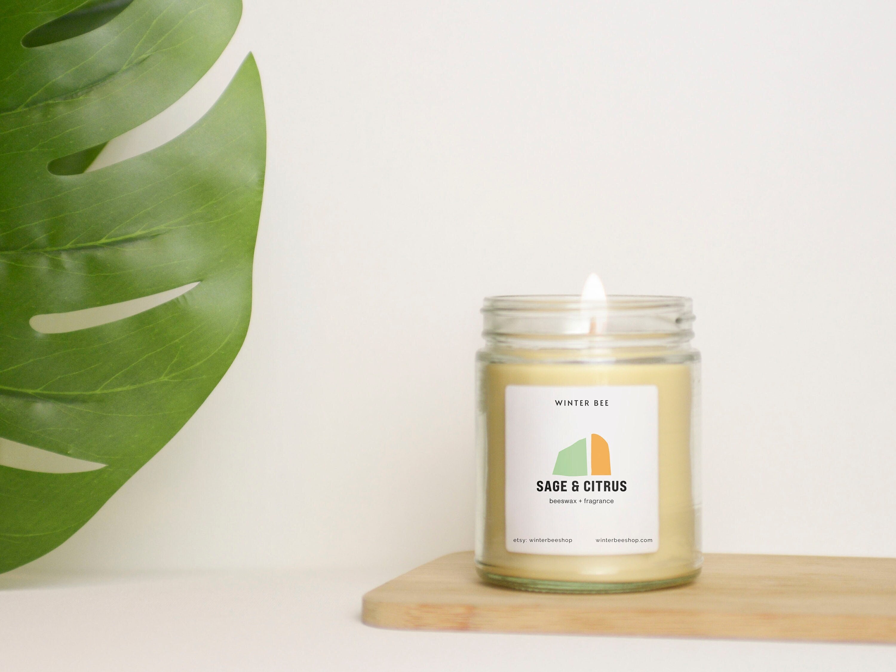 Sage & Citrus Scented Beeswax Coconut Oil Candles