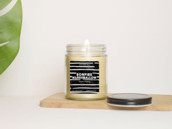 Bonfire Marshmallow Scented Beeswax and Coconut Oil Candle