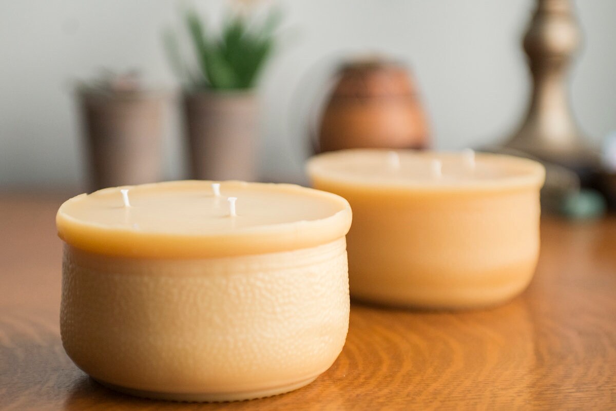 Beeswax Three Wick Candles, 1lb